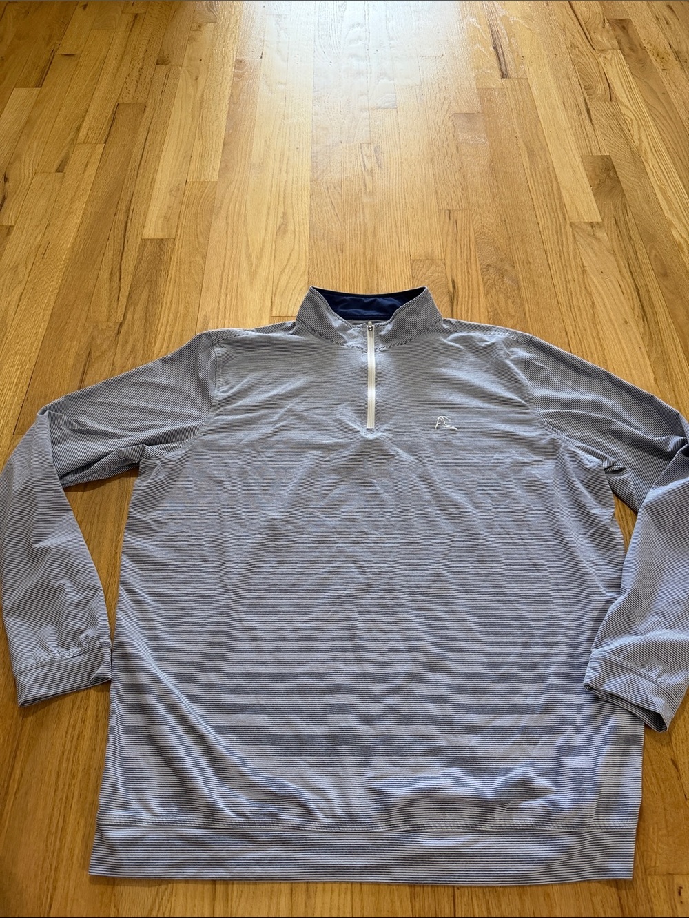 Rhoback Blue Striped Performance Q-Zip Sz XL